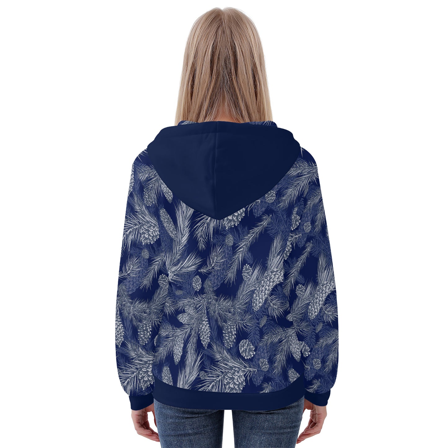 Dark Blue Spruce Women's  Zip Hoodie