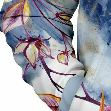 Blue Leaves Zip Hoodie Unisex - custom