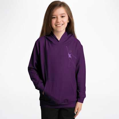 Purple Gymnast Girl Kids Hoodie