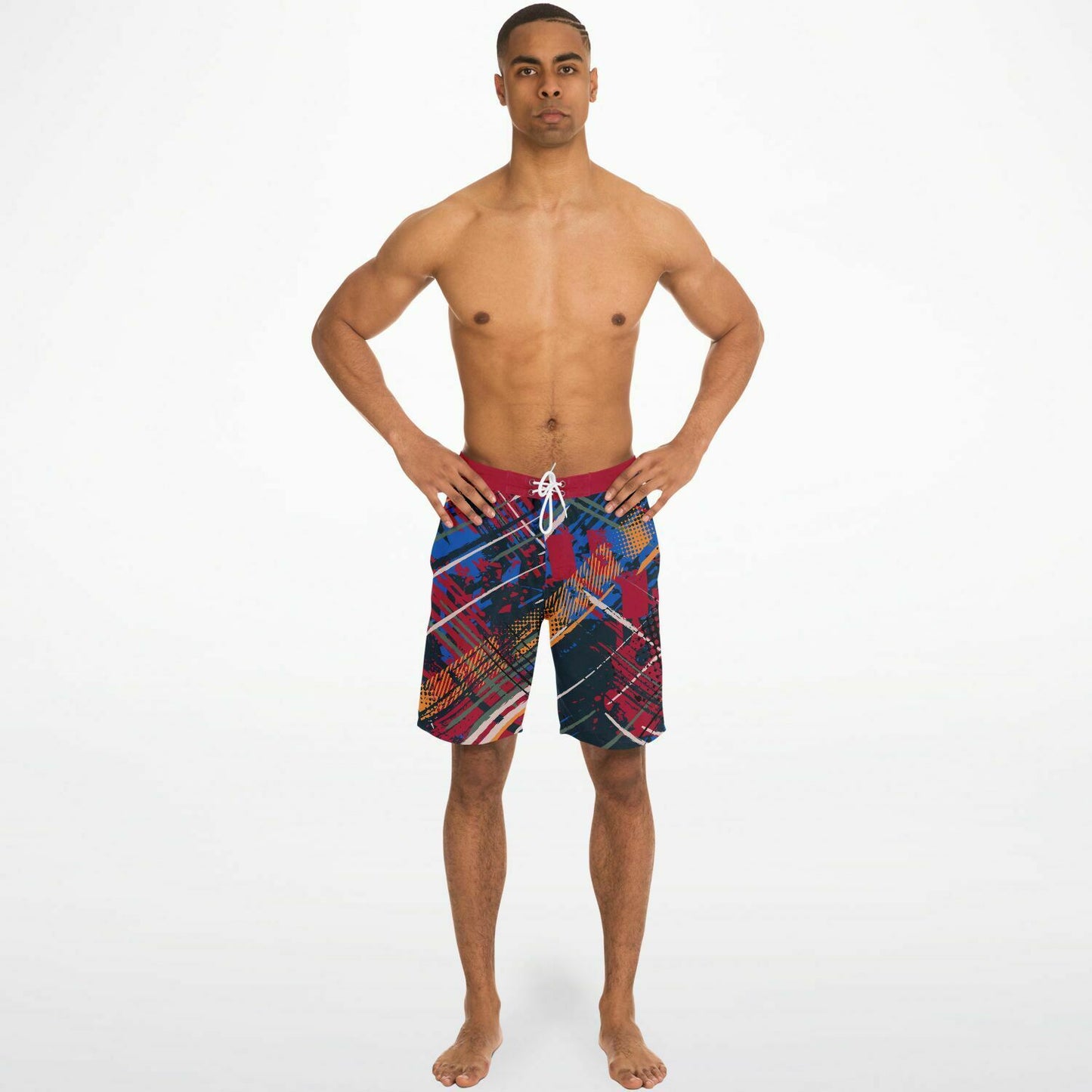 Abstract Red Men's Board Shorts
