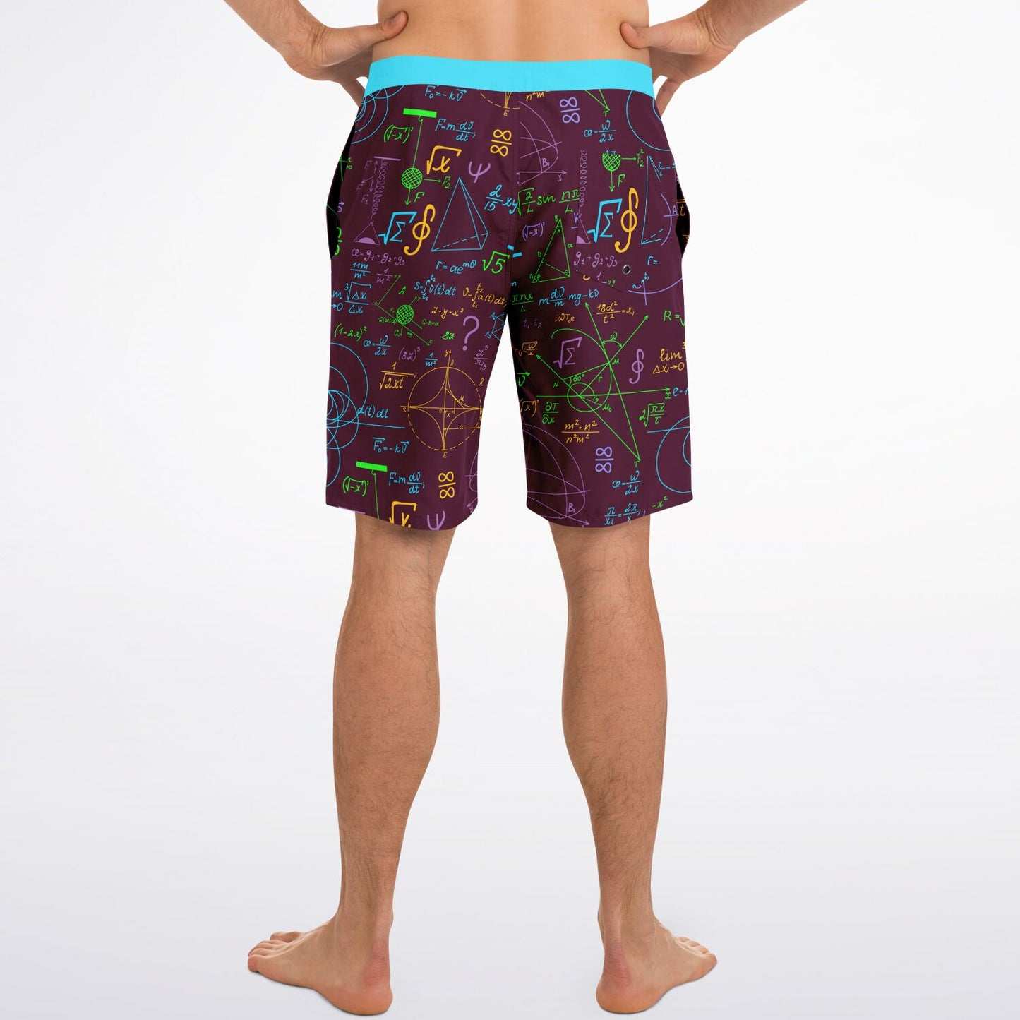 Math Mulberry Red Men's Board Shorts