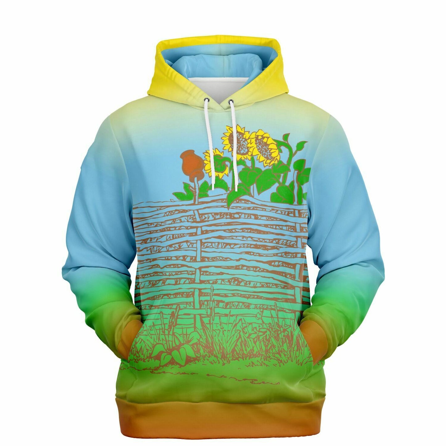 Village Fence Colorful Hoodie Unisex