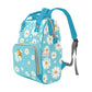 Blue Daisies 2 Multipurpose Backpack/Diaper Bag