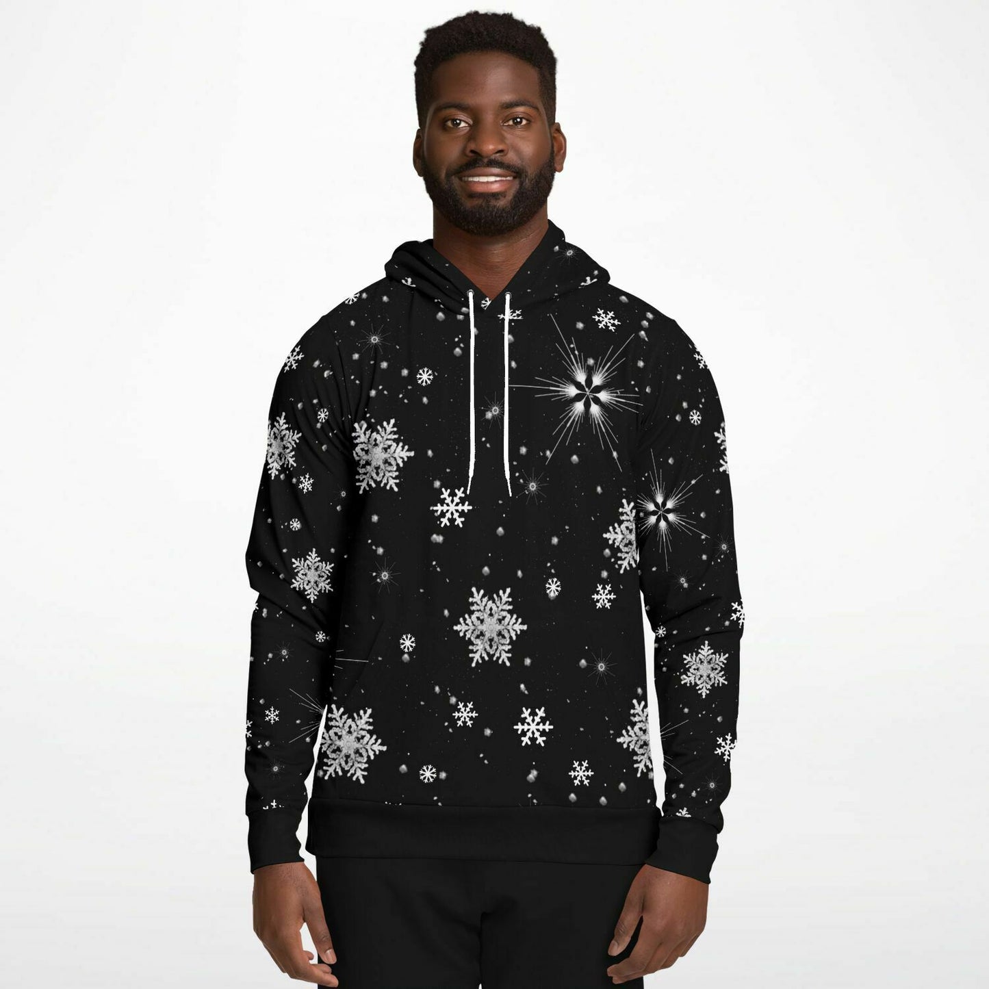 Black Snowflakes Hoodie Unisex