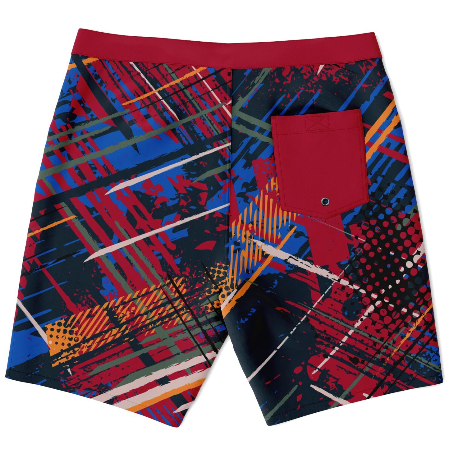 Abstract Red Men's Board Shorts