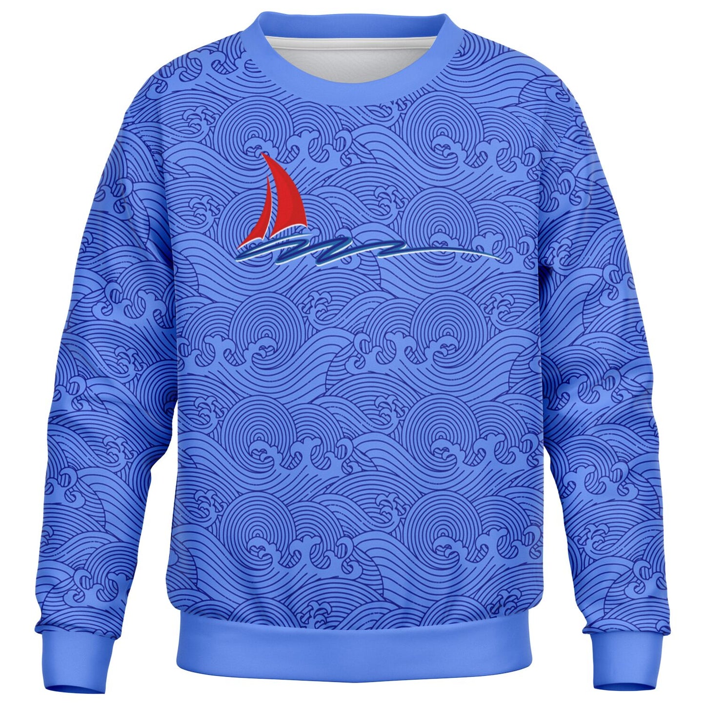 Waves and Ship Kids Poly Swearshirt