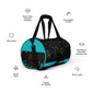 Dark Brown-Blue Flowers Gym Bag