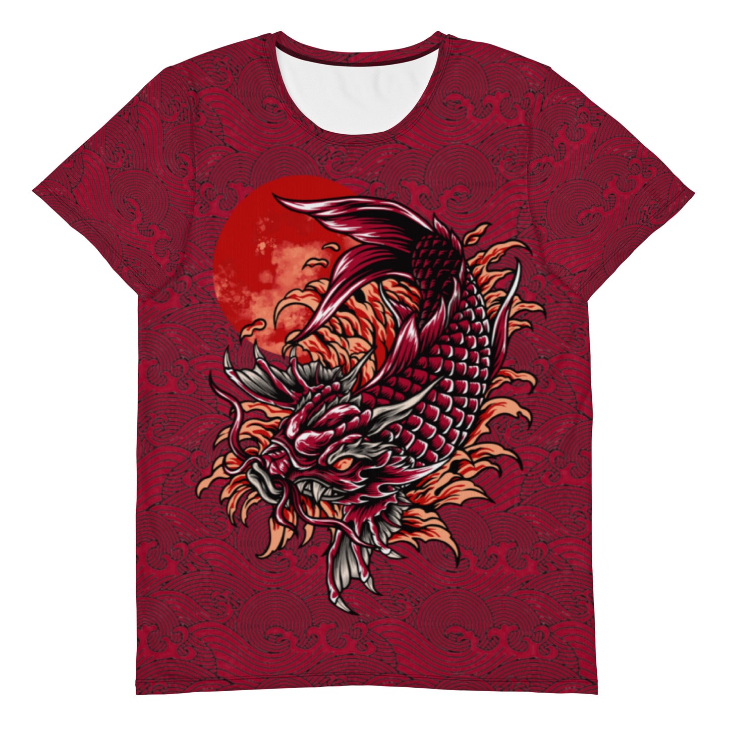 Japanese Dragon Fish Men's Athletic T-shirt