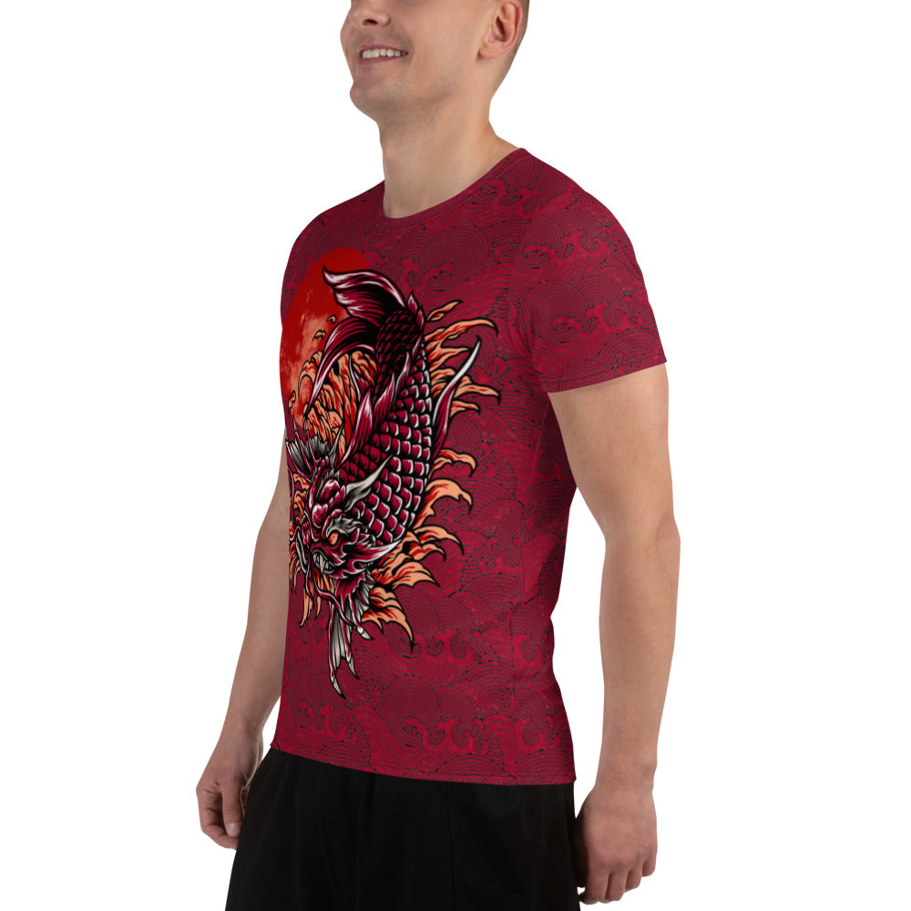 Japanese Dragon Fish Men's Athletic T-shirt