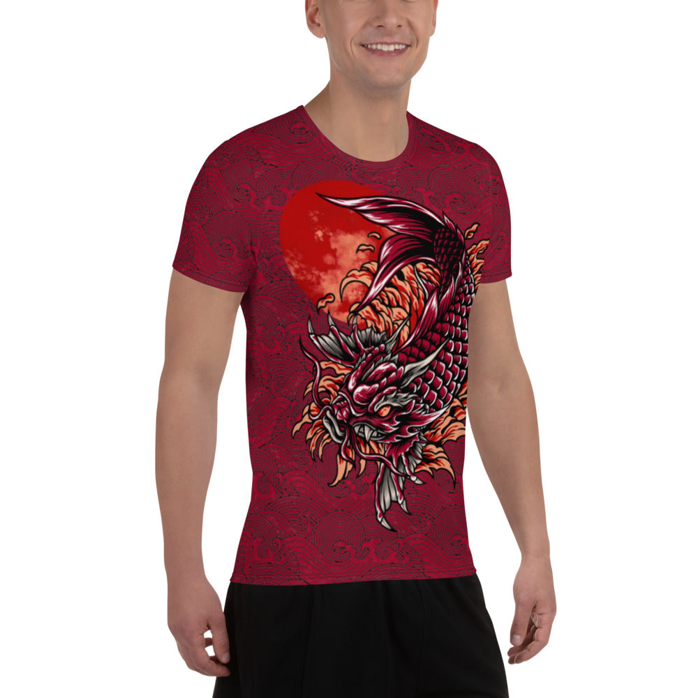 Japanese Dragon Fish Men's Athletic T-shirt