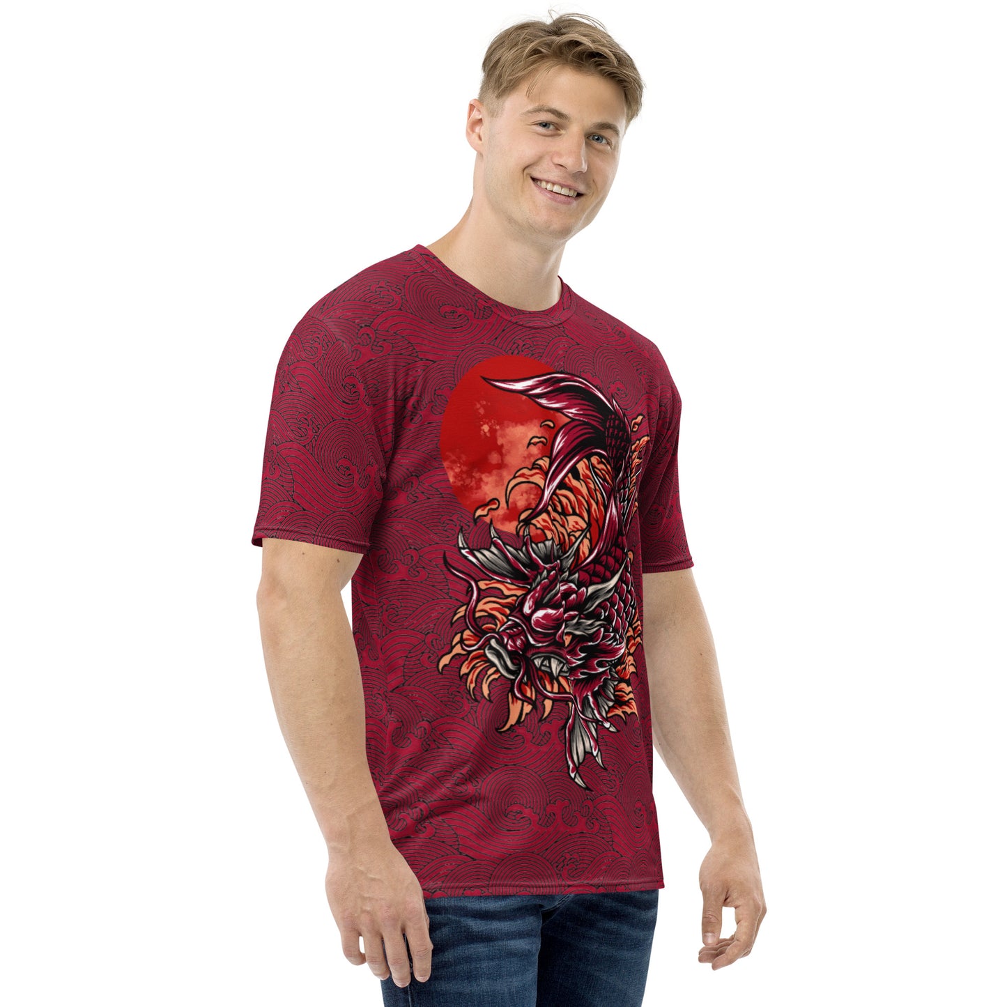 Japanese Dragon Fish Poly Men's T-shirt