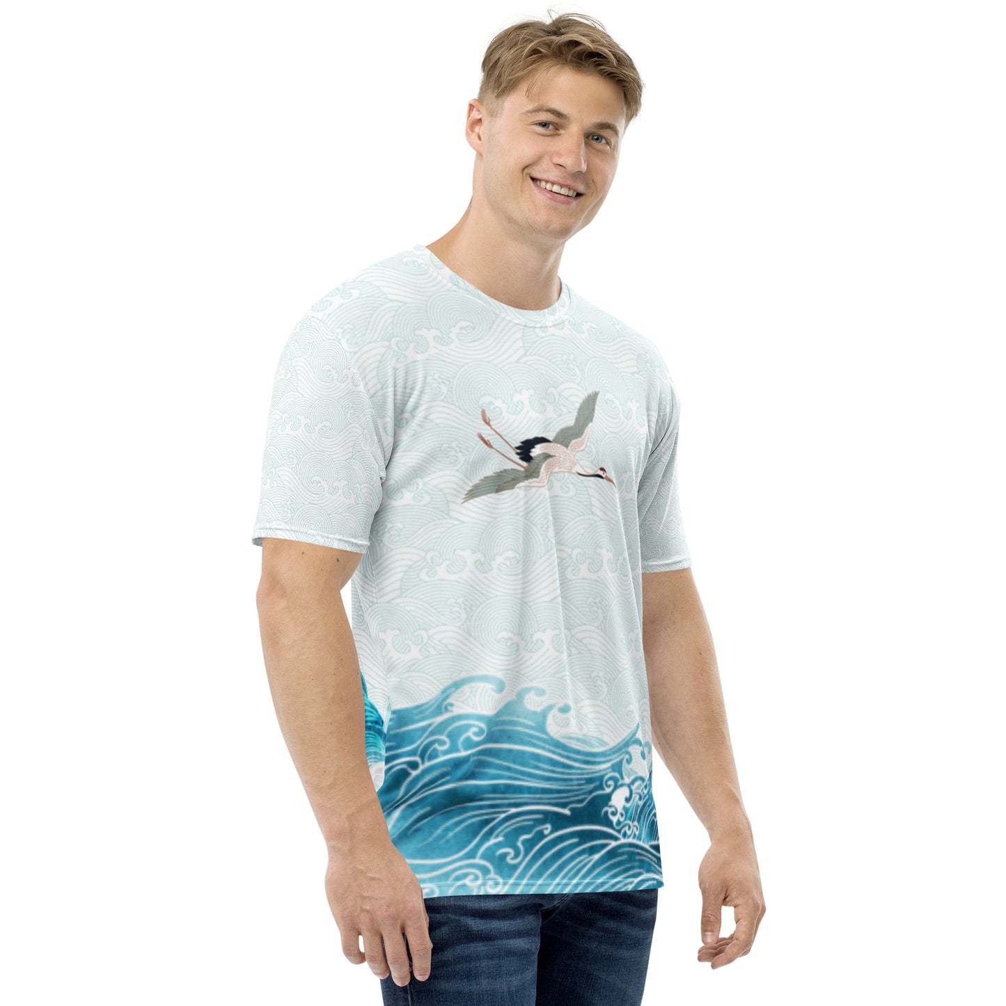 Waves & Cranes Men's  Poly T-shirt