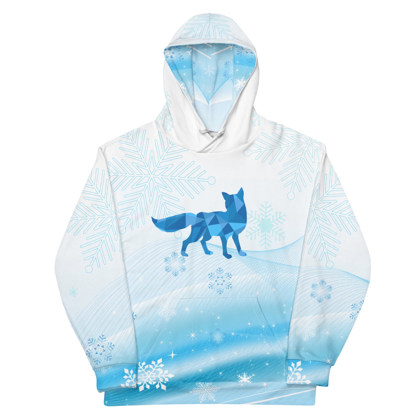 Blue Winter Fox Unisex Hoodie