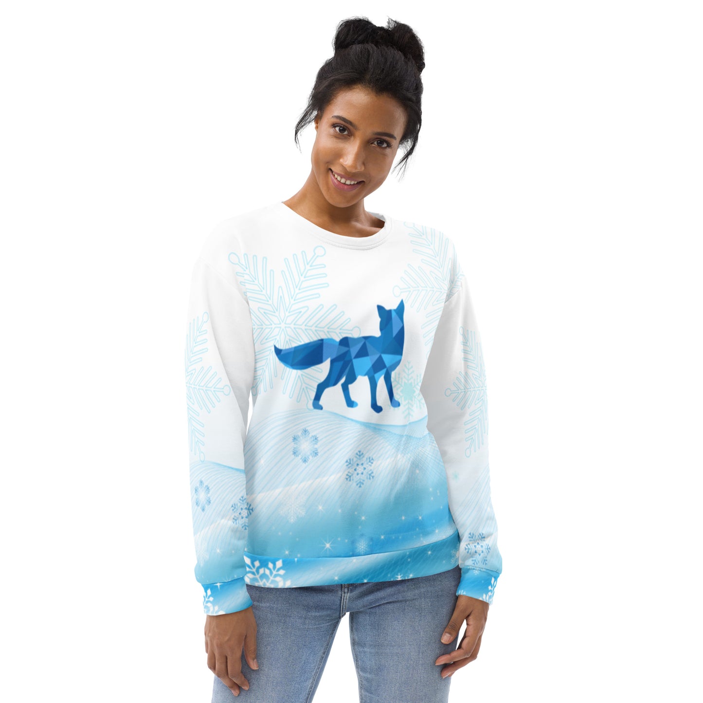 Blue Winter Fox Unisex Sweatshirt