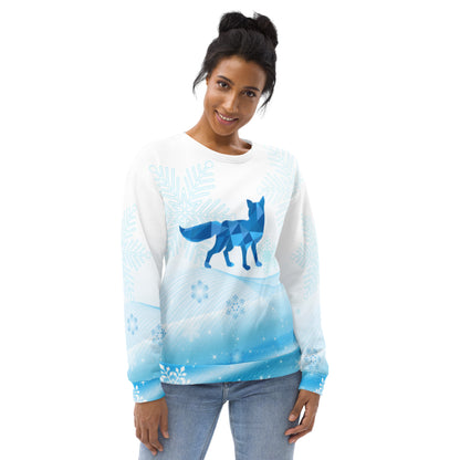 Blue Winter Fox Unisex Sweatshirt
