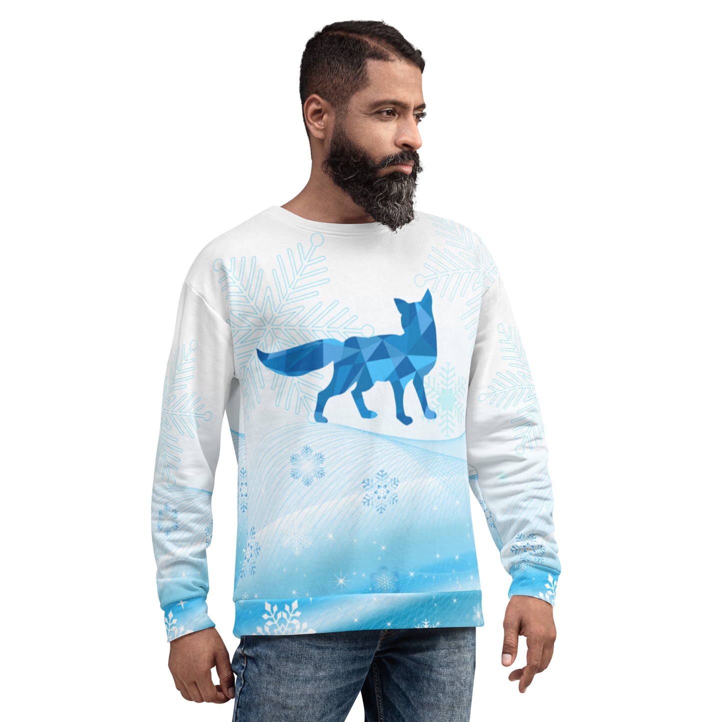 Blue Winter Fox Unisex Sweatshirt