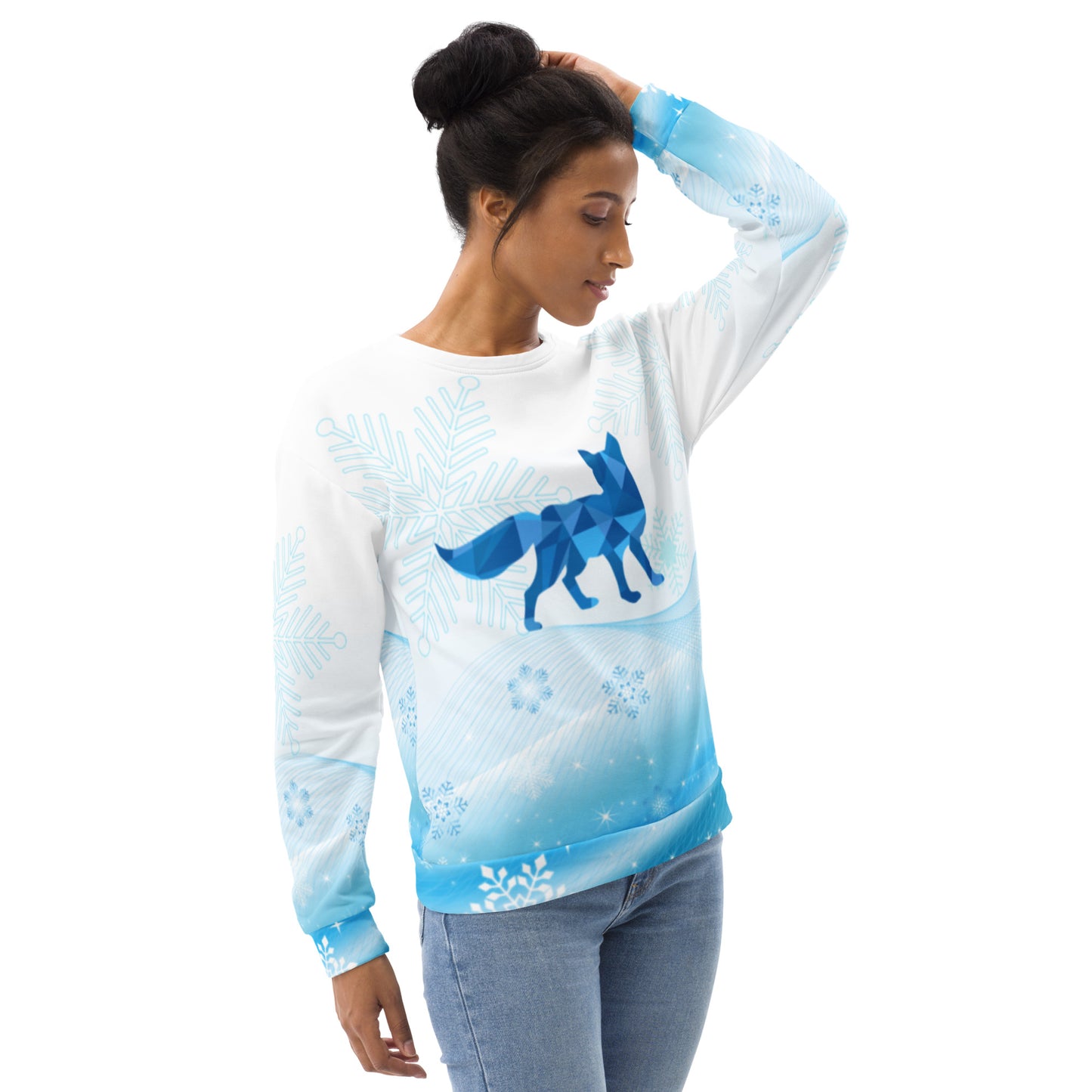 Blue Winter Fox Unisex Sweatshirt