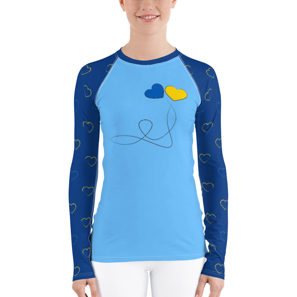 Ukraine Hearts Women's Rash Guard