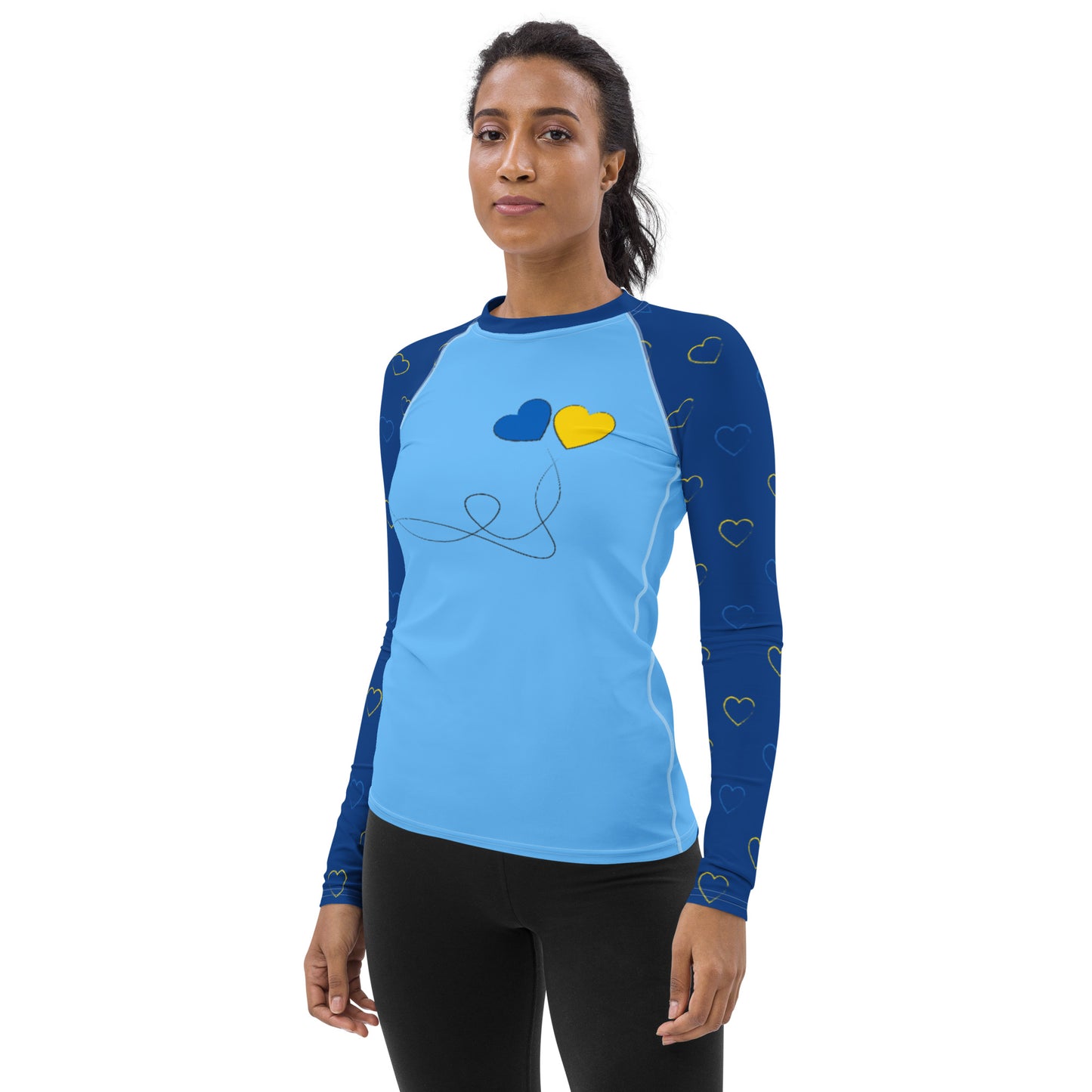 Ukraine Hearts Women's Rash Guard