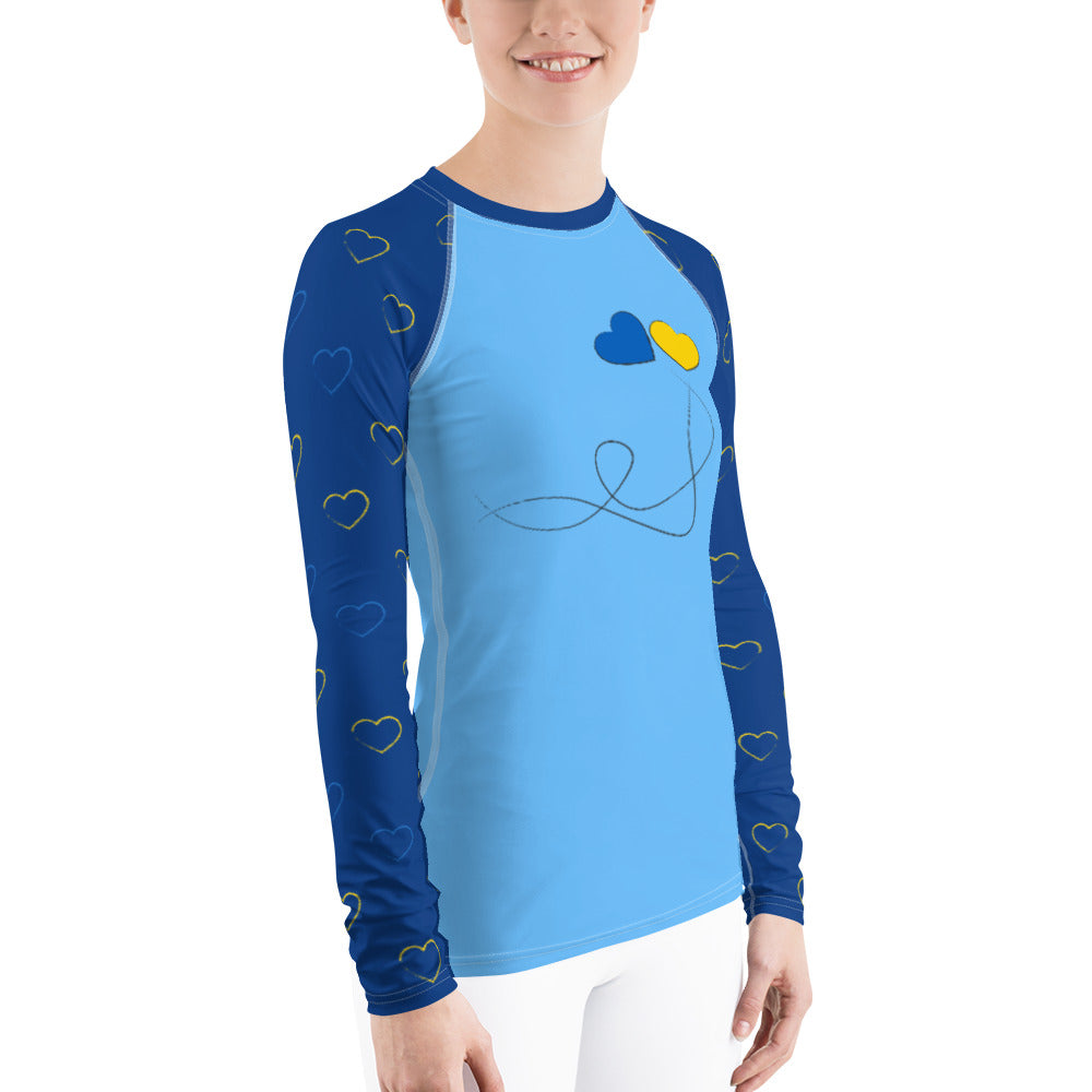 Ukraine Hearts Women's Rash Guard