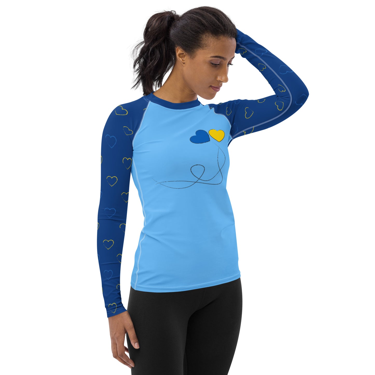 Ukraine Hearts Women's Rash Guard