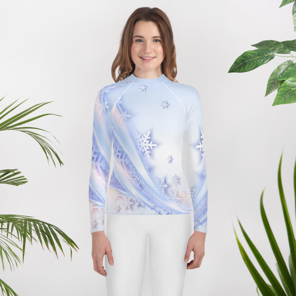 Snowflakes Youth Rash Guard