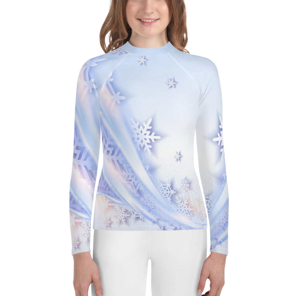 Snowflakes Youth Rash Guard