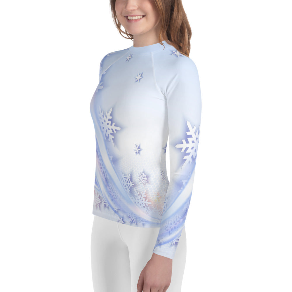 Snowflakes Youth Rash Guard