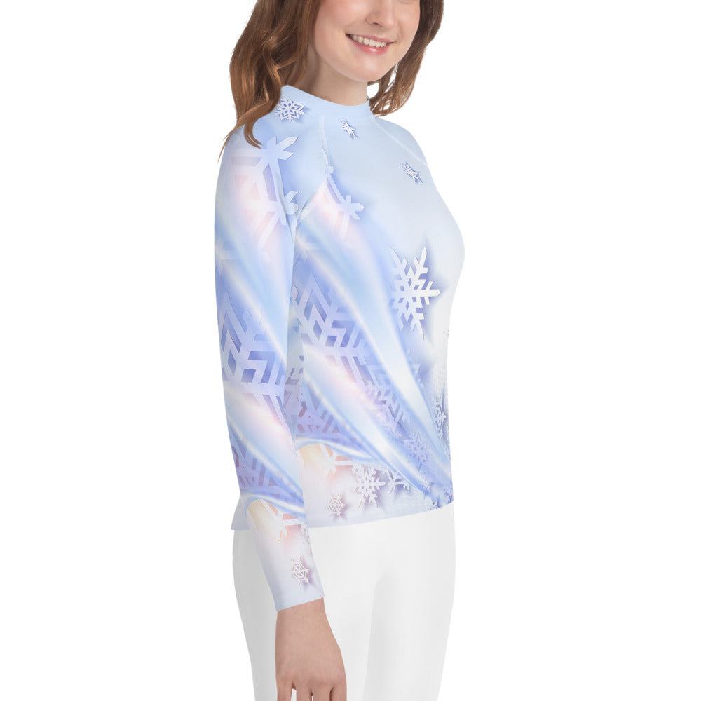 Snowflakes Youth Rash Guard