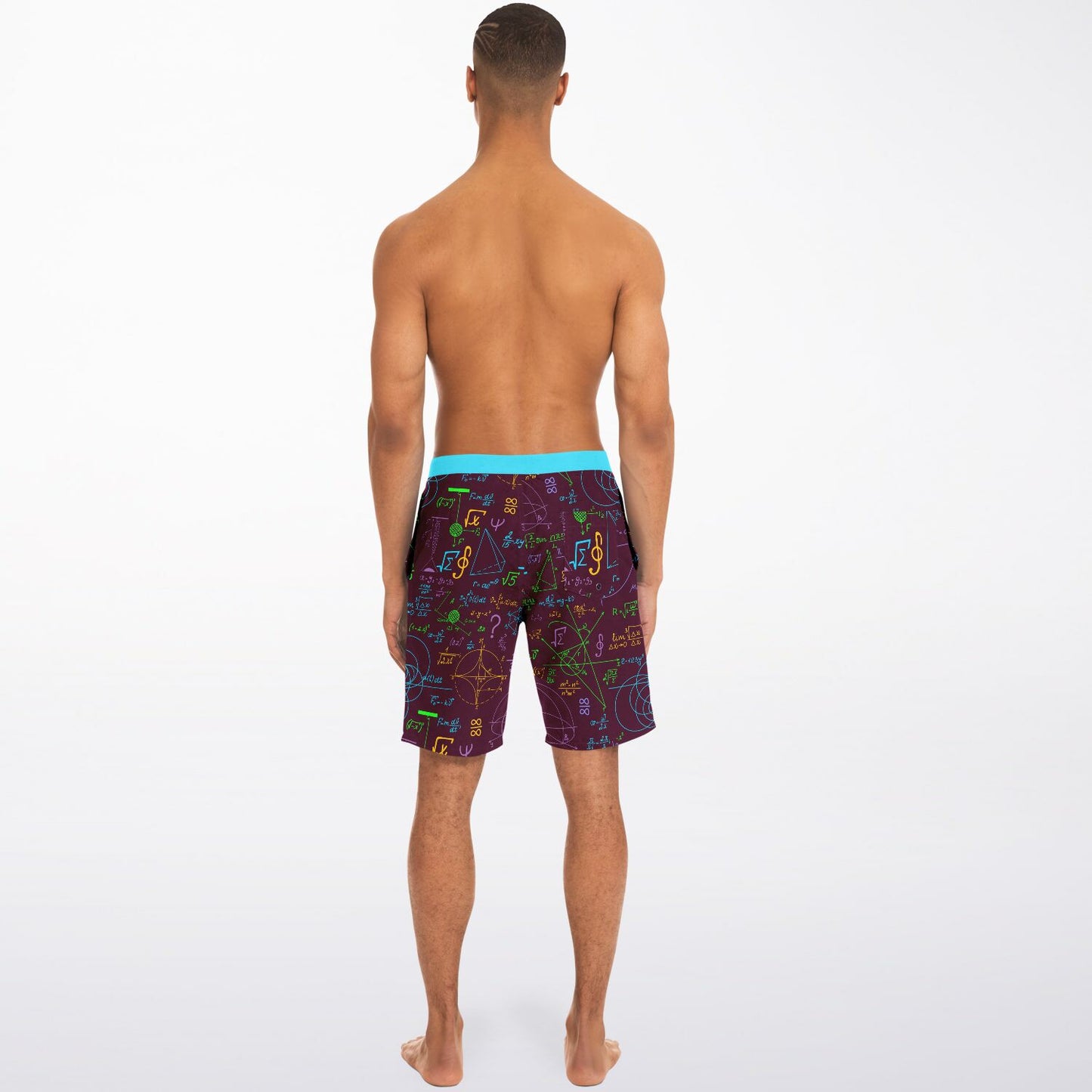Math Mulberry Red Men's Board Shorts