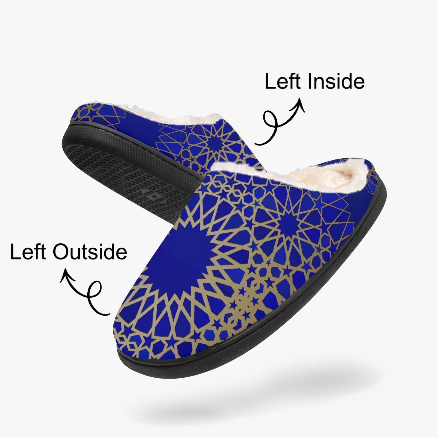 Blue Geometric Pattern 1Bedroom Slippers