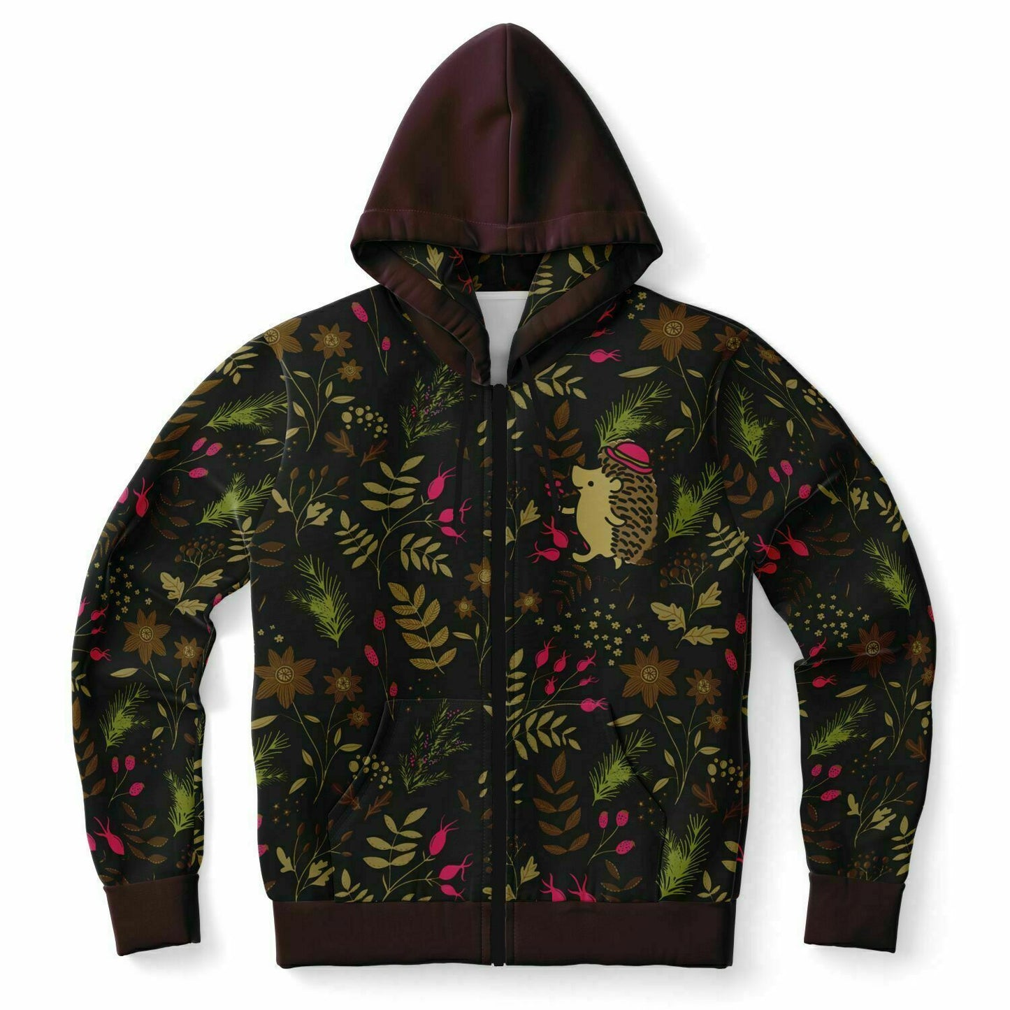 Anya's Dark Brown-Red Hedgehog Hoodie