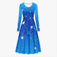 Blue Flowers Women's Long Sleeve Dress