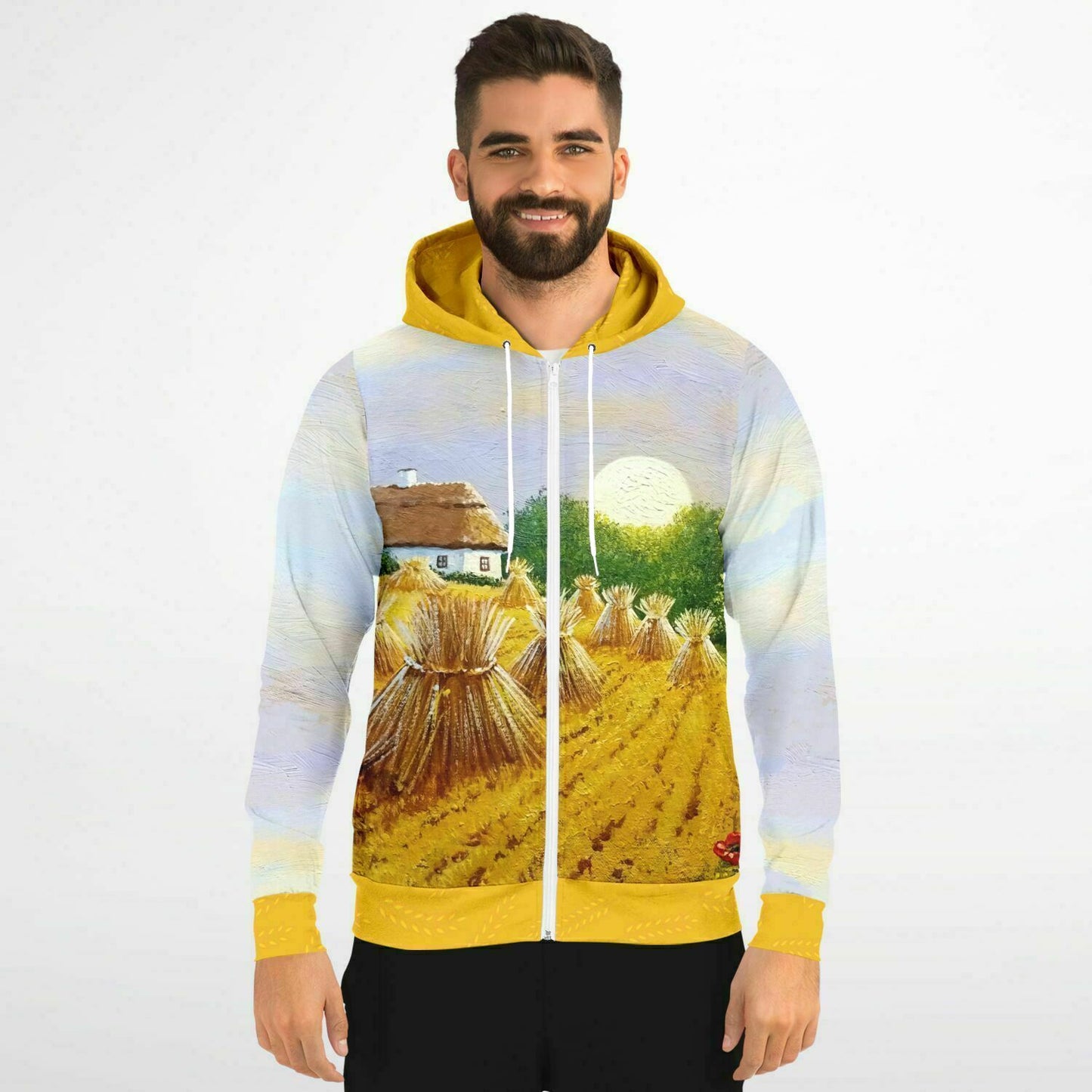 Ukraine Summer Village Zip Hoodie