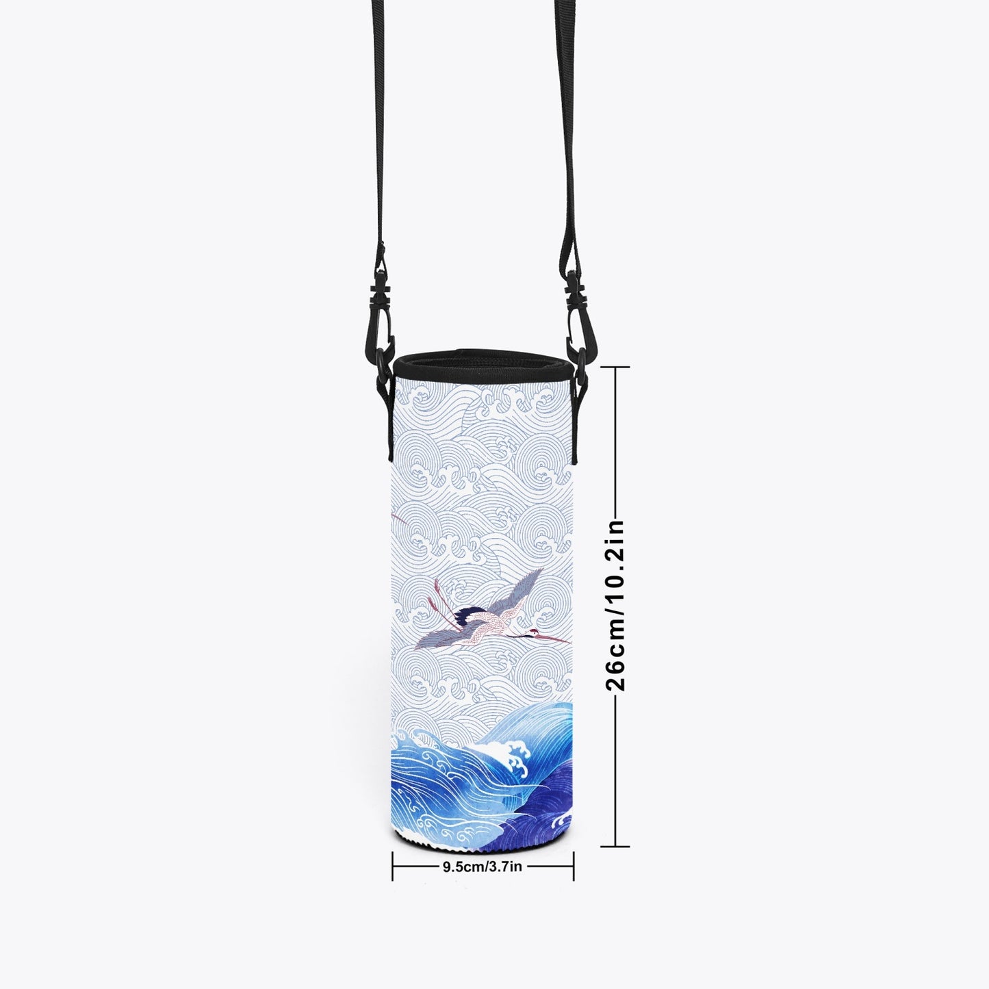Waves & Cranes Large Vacuum Bottle Crossbody Bag
