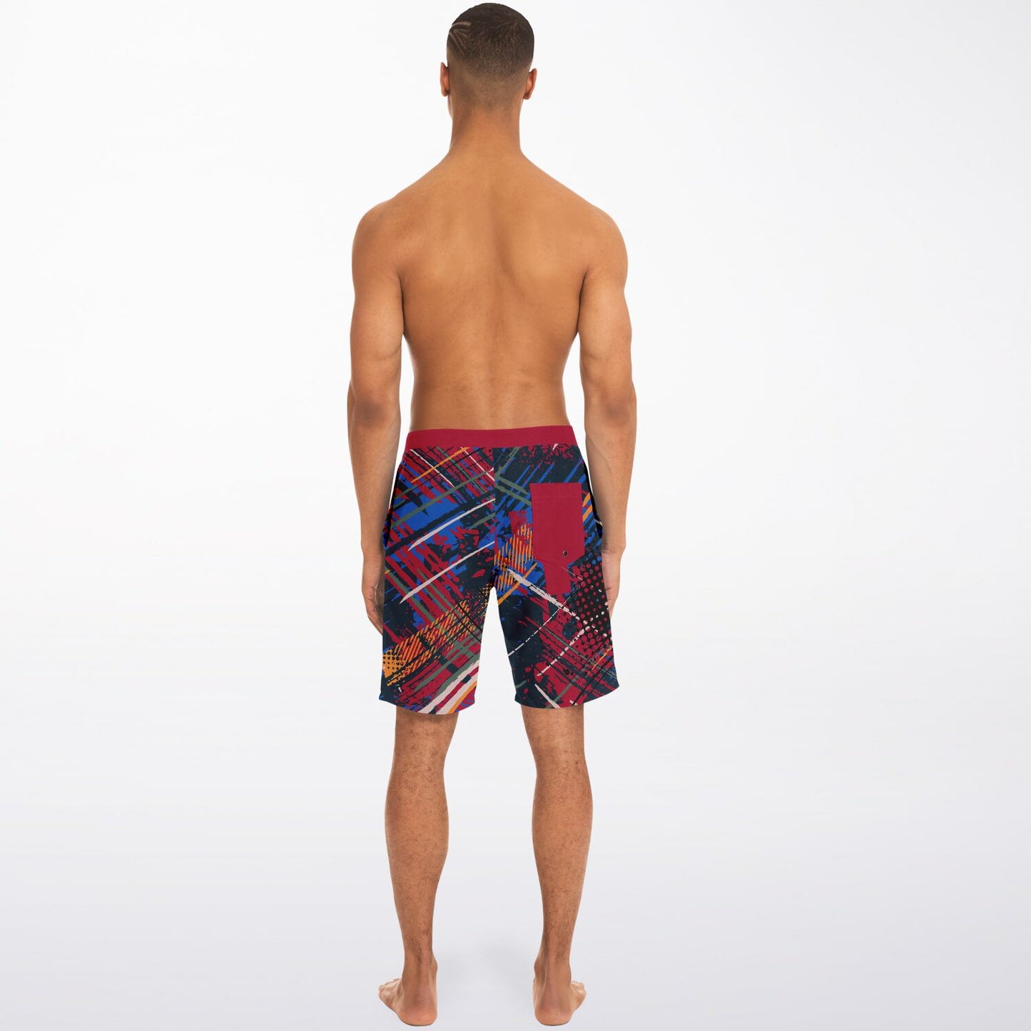 Abstract Red Men's Board Shorts