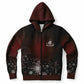 Dark Red Snowflake Zip Hoodie -ghost