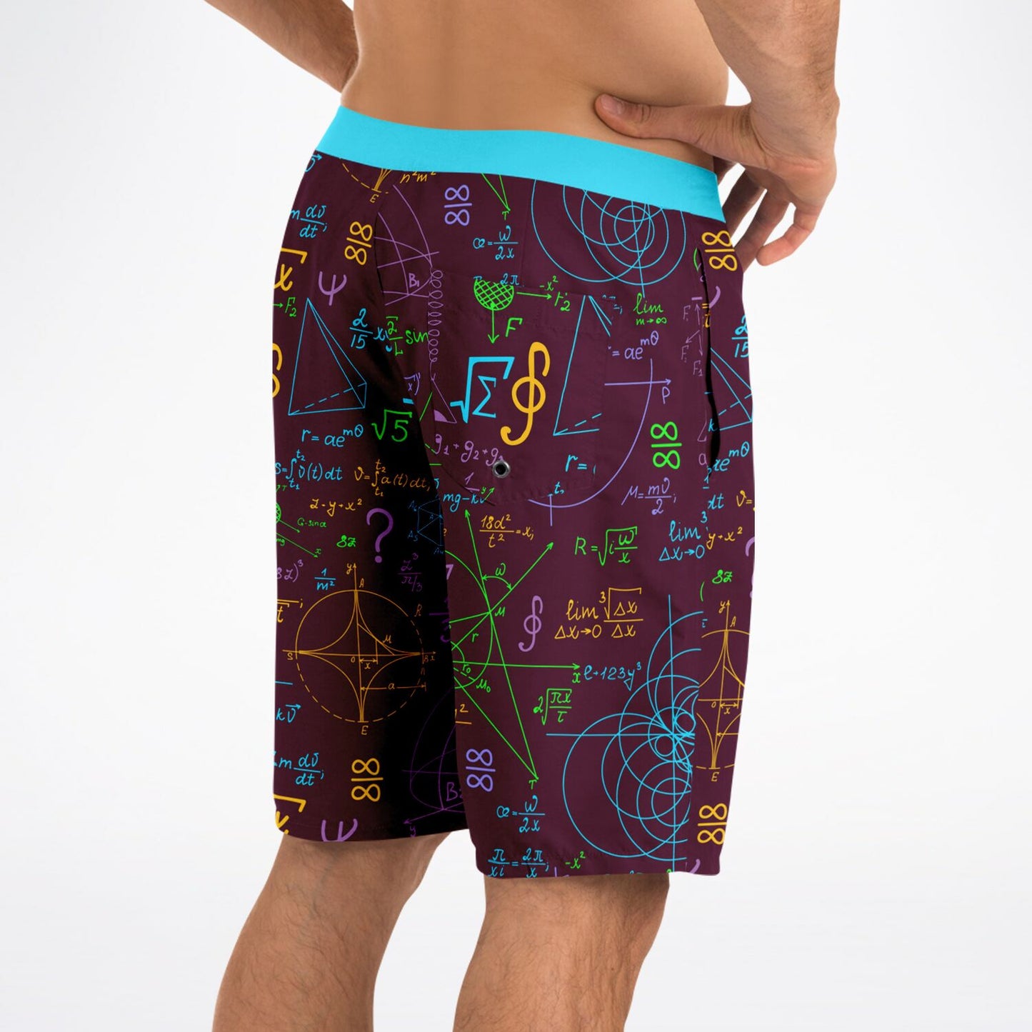 Math Mulberry Red Men's Board Shorts