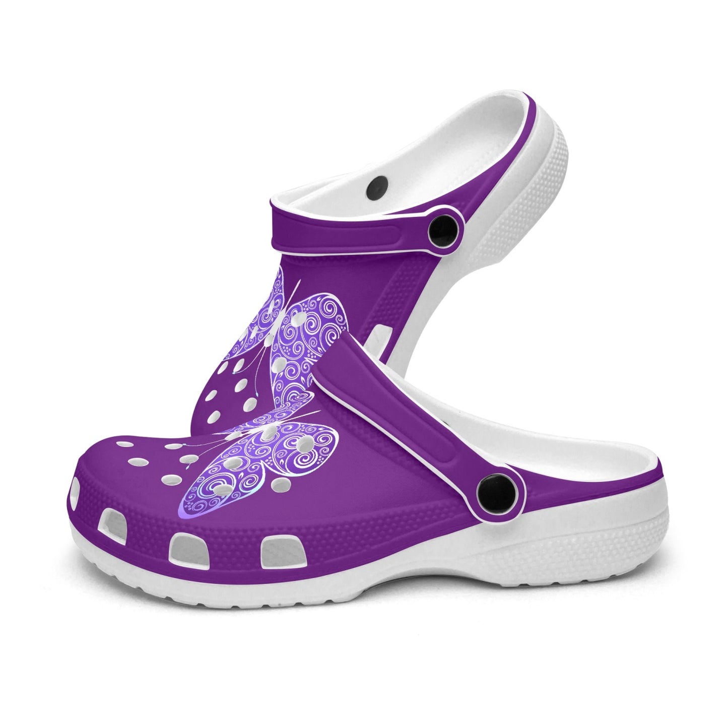 Purple Butterfly Clogs