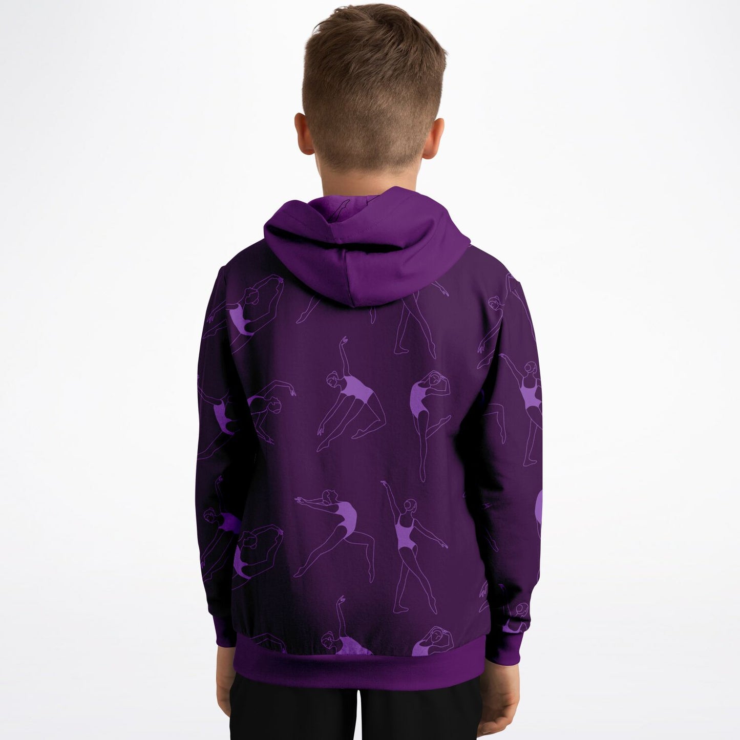 Purple Gymnastics Girl Kids Hoodie
