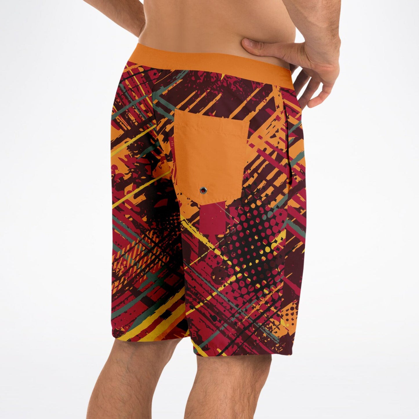 Abstract Orange Men's Board Shorts