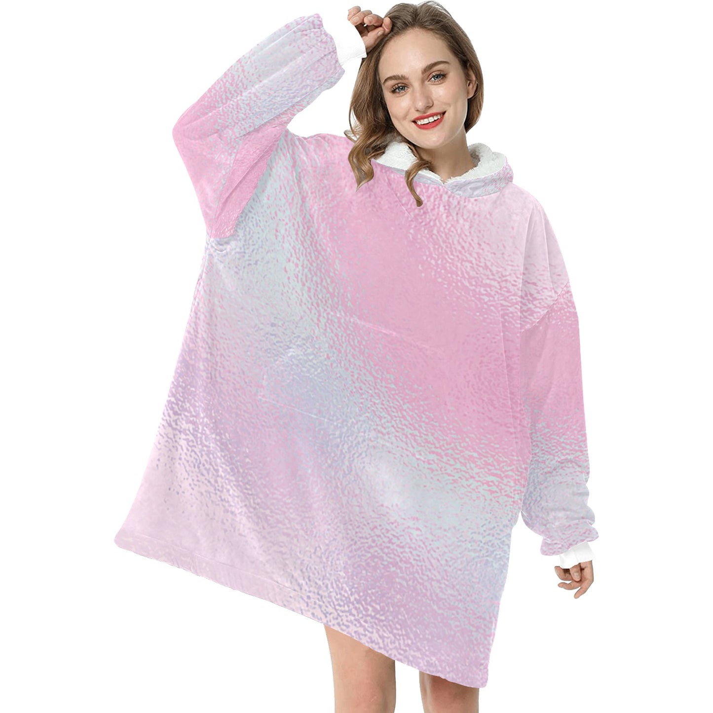 Pink Glass Blanket Hoodie for Women