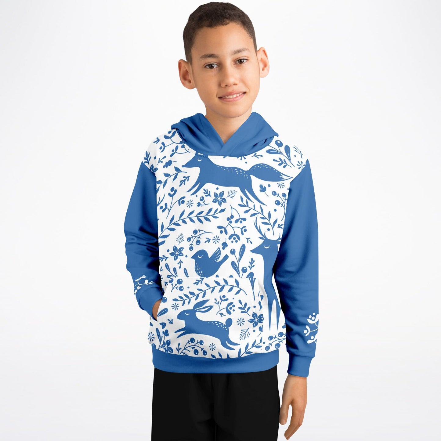 Blue Animals II Kids Hoodie
