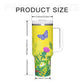Copy of Summer Butterflies Yellow 40oz Tumbler with Handle Stainless Steel