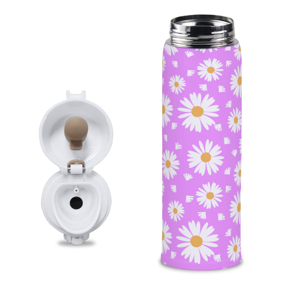 Daisies Travel Tumbler (354ml/12oz) | Stainless Steel 304 - pink