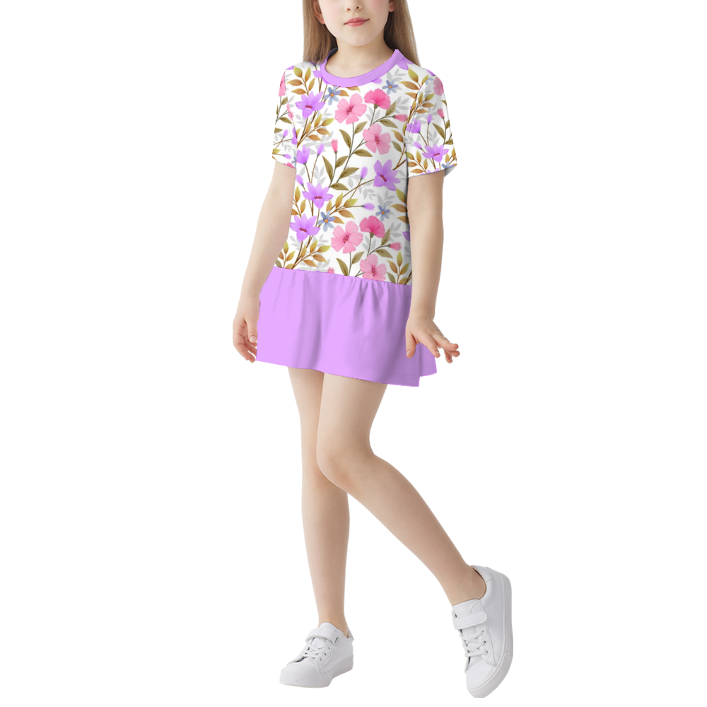Summer flowers 1 Girls Short Dress