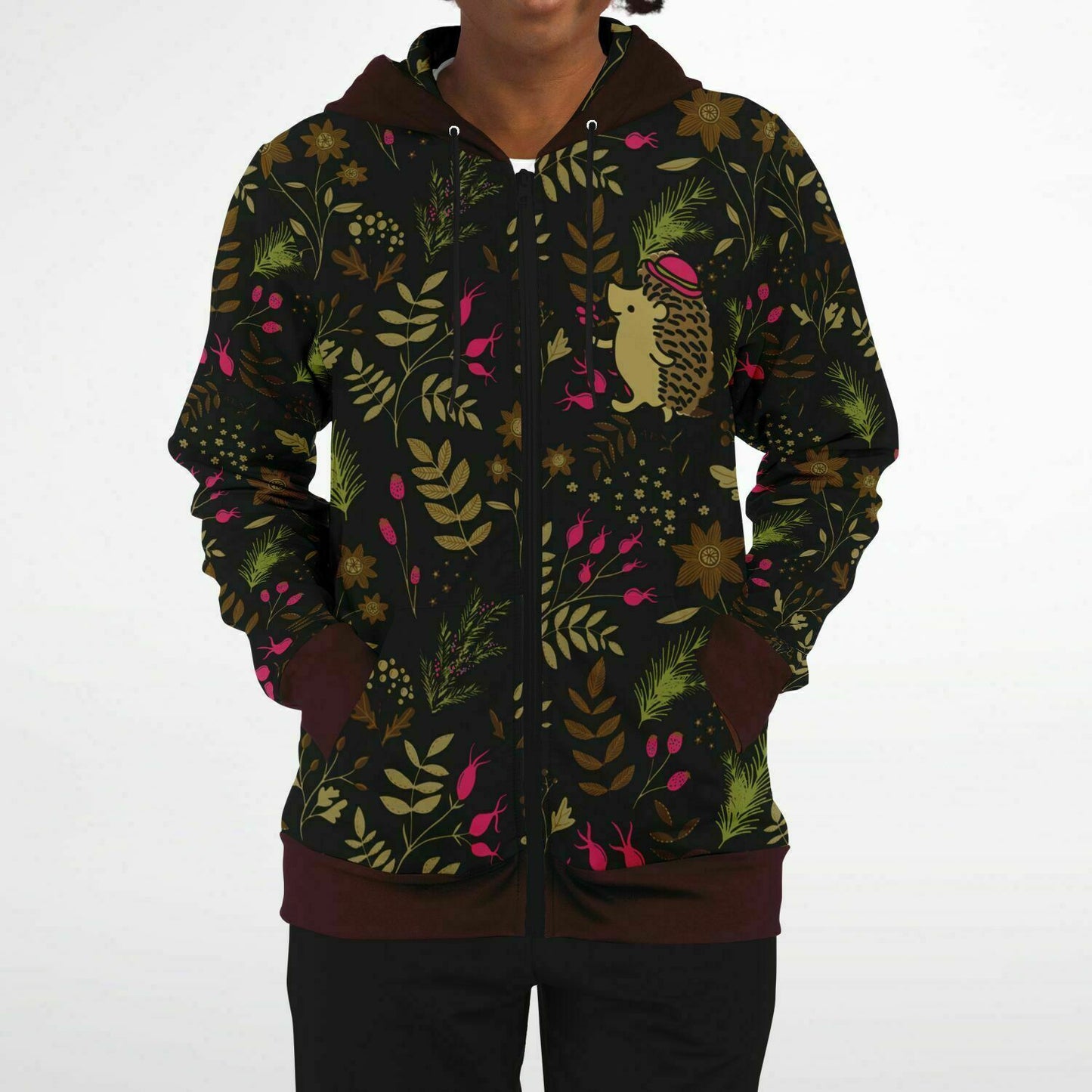 Anya's Dark Brown-Red Hedgehog Hoodie