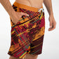 Abstract Orange Men's Board Shorts