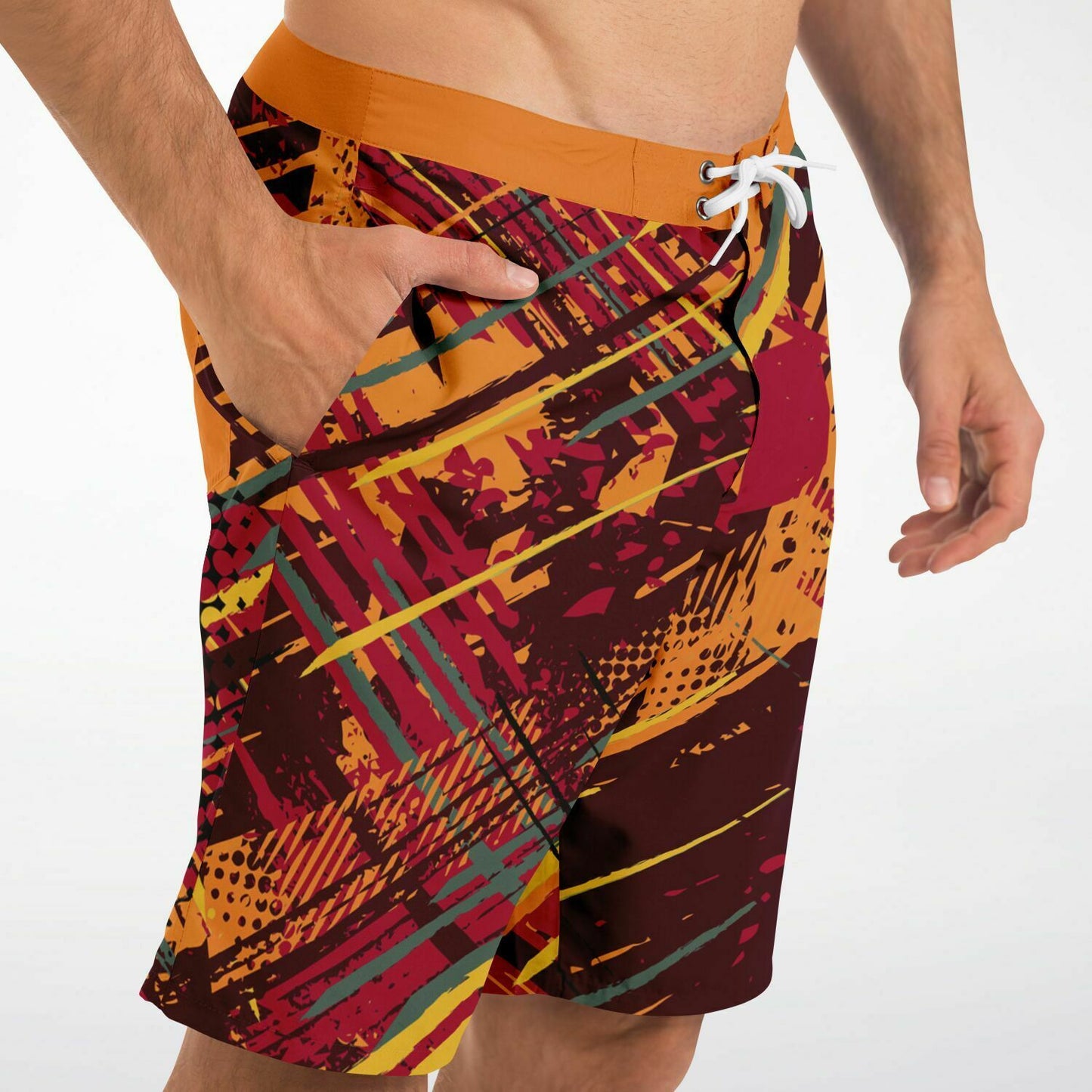 Abstract Orange Men's Board Shorts
