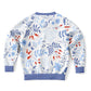 Autumn Blue Flowers Kids Sweatshirt